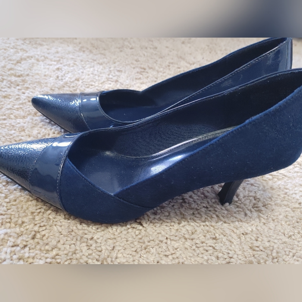Fiori Blue Patent Heels 10